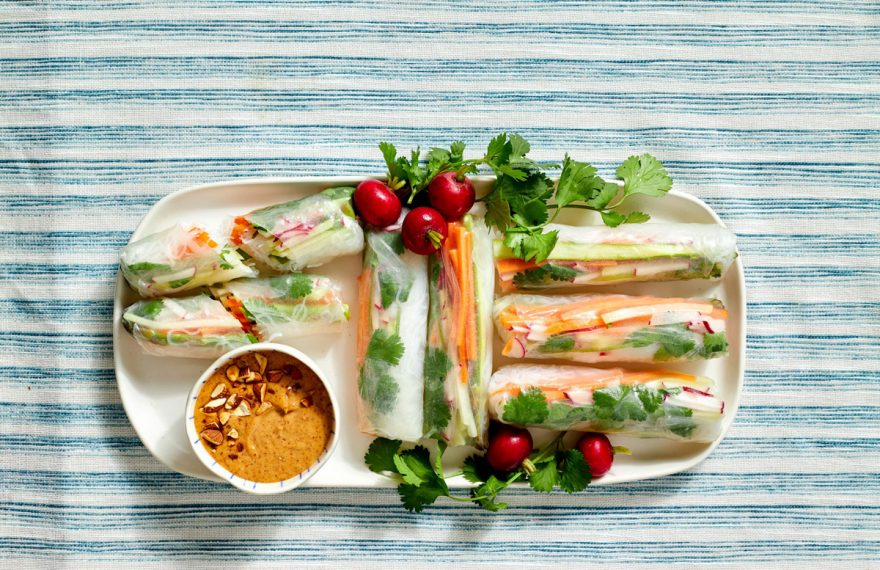 Veggie Summer Rolls with Almond Sauce